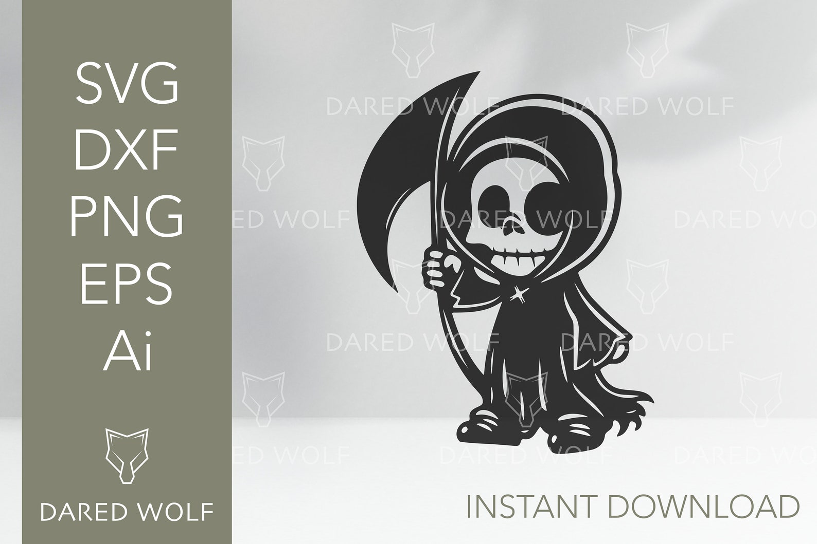 Cute Grim Reaper Vector Cut File | Cute Death Clipart | Grim Reaper Svg ...