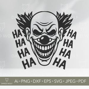 Creepy Clown Face SVG: Halloween Joker Vector Art for Cricut