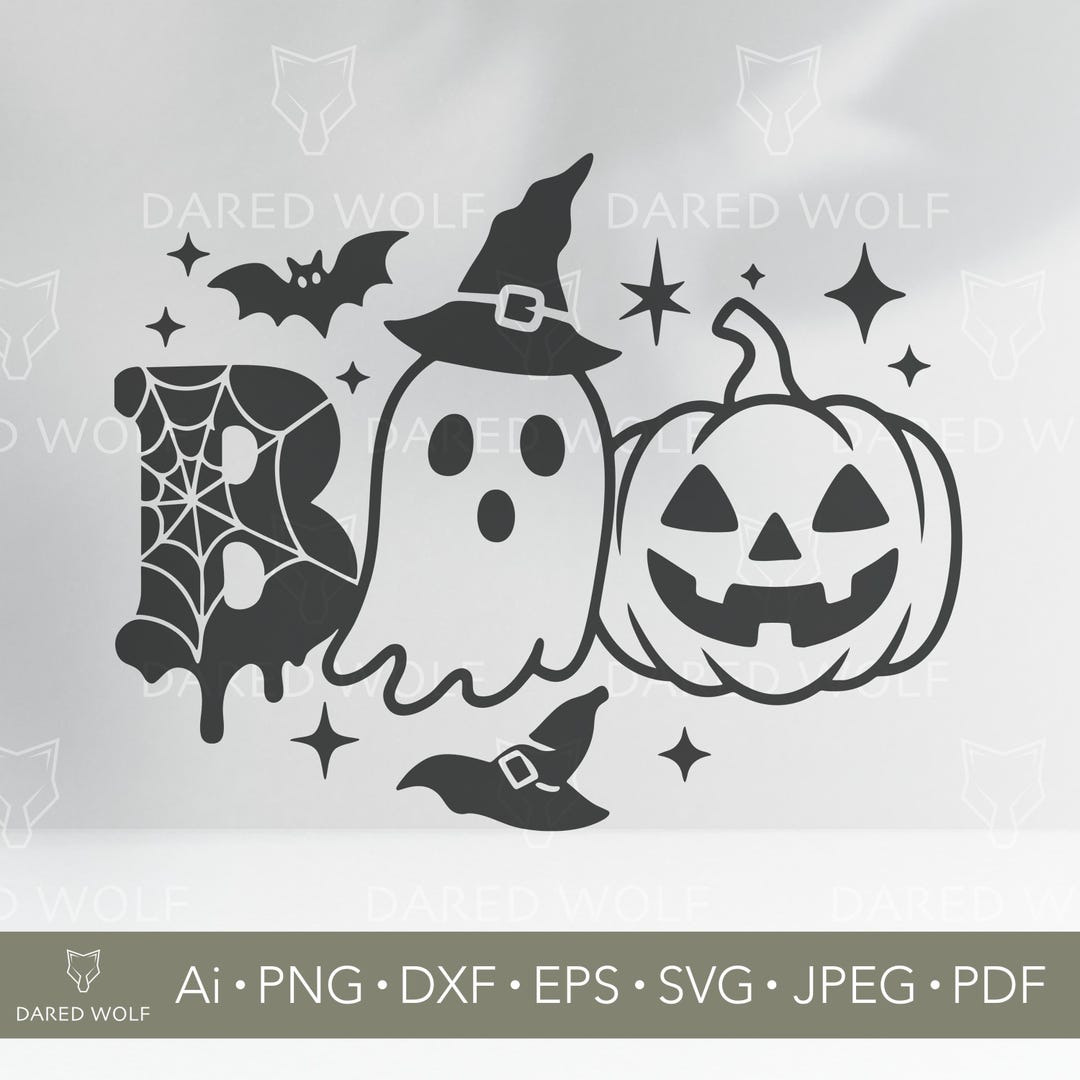 Halloween BOO Ghost Pumpkin SVG | Spooky Cricut Silhouette (digital ...