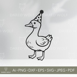 Funny Goose SVG: Birthday Party Clipart for Cricut