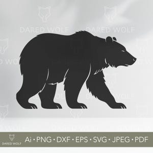 Bear Silhouette SVG | Wild Animal Vector for Cricut and Silhouette | Woodland Wildlife Digital File for Nature Crafts & Decor