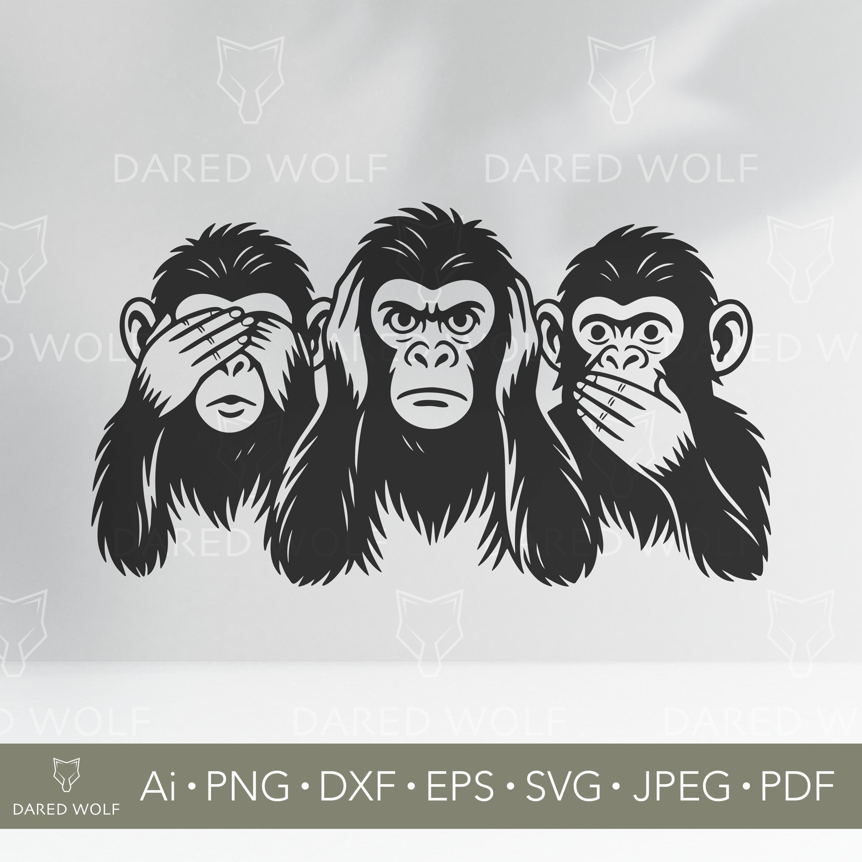 Monkey see no evil hear no evil speak no evil - Etsy 日本