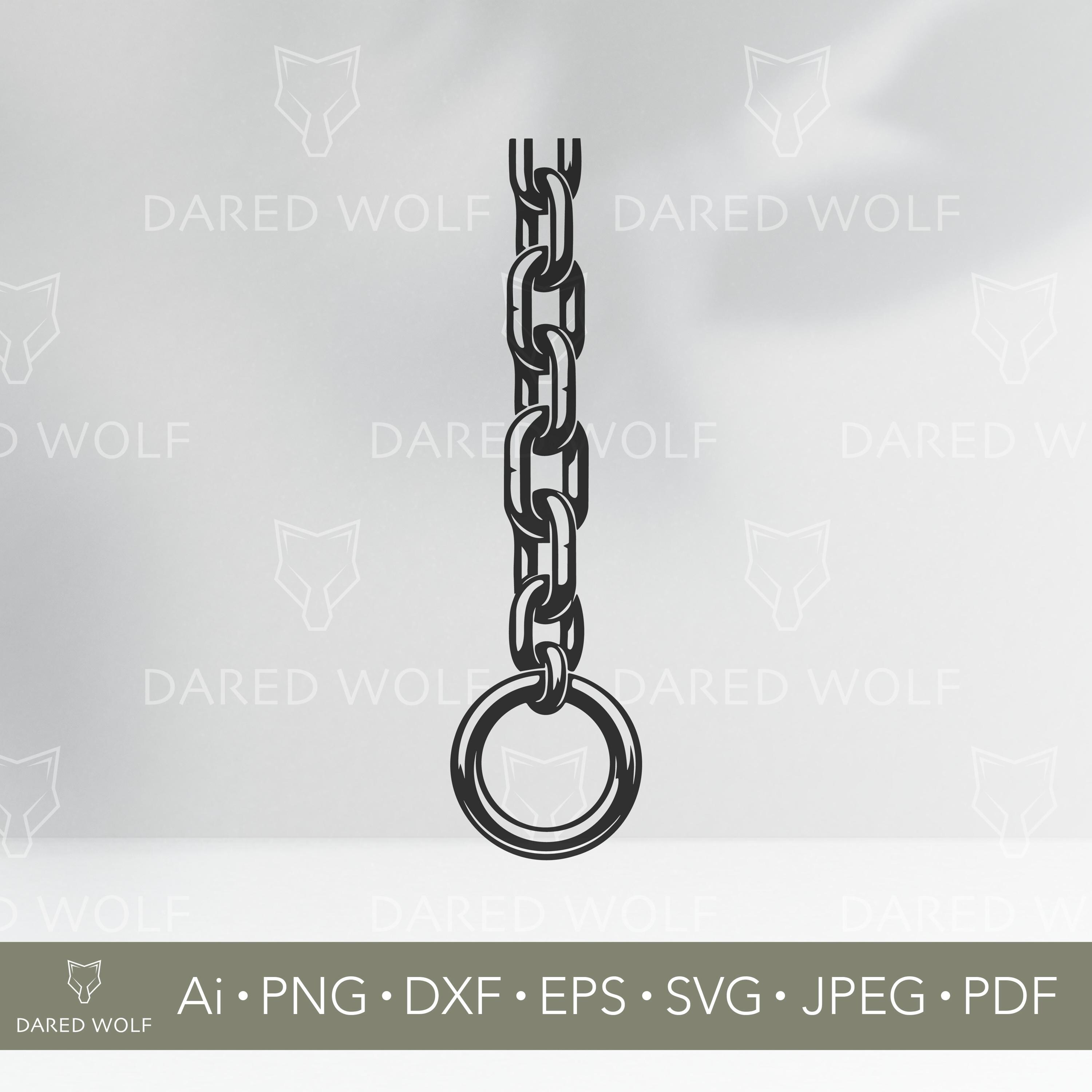 Hanging Chain SVG Clipart - Vintage Metal Link Design - Engraved ...