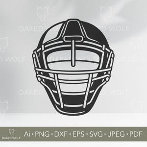 Hingucker Maske Vektorgrafik | Baseball Softball SVG für Cricut und Silhouette | Sporthelm Digitale Datei | Fänger Zahnrad Design zum Schneiden