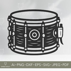 Snare Drum Vector Clipart | Musical Instrument SVG for Cricut and Silhouette | Percussion Art Digital Design for Vinyl Cutting