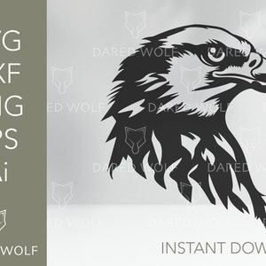 Hawk Head Vector Cut File | Hawk Head Clipart | Hawk Svg | Animal avg | PNG Eps Svg Dxf Ai Cutting File Clipart Vector Digital