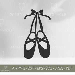 Ballet Shoes SVG: Pointe Shoe Vector Art, Dance Clipart (Digital File)
