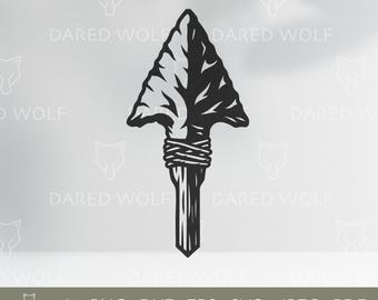 Arrowhead Stone Spear SVG | Tribal Hunting Graphic (Digital Download)