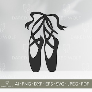Ballet Shoes SVG: Ballerina Dance Clipart, Pointe Shoe Vector (Digital Download)