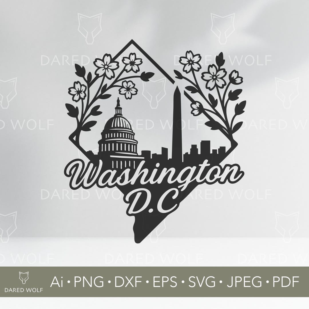 Dc Svg Washington DC Skyline SVG: Kirschblüte Vektorkunst für Cricut - Etsy.de