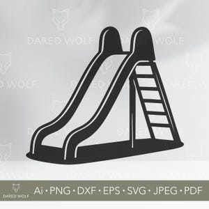 Playground Slide SVG - Kids Slide Vector - Fun Clipart for Playroom Decor & Party Crafts