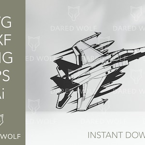 Fighter Jet Vector Cut File | Air Force Clipart | Fighter Jet Svg | PNG Eps Svg Dxf Ai Cutting File Clipart Vector Digital