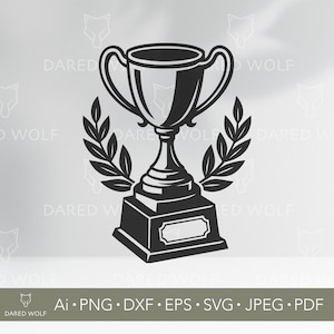 Trophy Cup SVG Design: Award Winner Vector Clipart (Digital File)