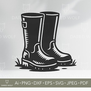 Rain Boots SVG Design: Farm & Garden Vector Clipart (Digital Download