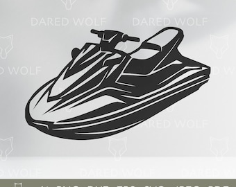 Jet Ski SVG: Arte vectorial de moto acuática para Cricut, Silhouette (descarga digital)