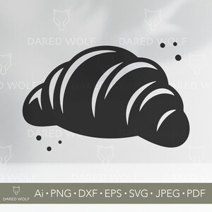 SVG-clipart croissant | Bakkerijgebak SVG voor Cricut & Silhouette | Bakkenvectorbestand voor lasergesneden en vinylprojecten