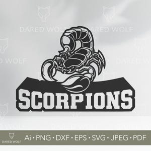 Scorpion-mascotte SVG | Schorpioen dierenriem vector clipart | Digitaal bestand voor Cricut, Silhouette, Laser Cut en vinyl | Insect-logo-ontwerp