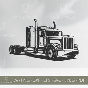 Semi Truck Vector Art | Big Rig SVG for Cricut and Silhouette | American Truck Digital File for Driver Gifts and Vinyl Decals