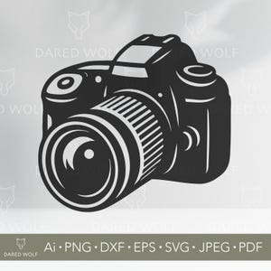 Appareil Photo Clipart vectoriel | Reflex numérique SVG pour Cricut et Silhouette | Fichier numérique de photographie | Conception de photographe pour des projets de découpe de vinyle
