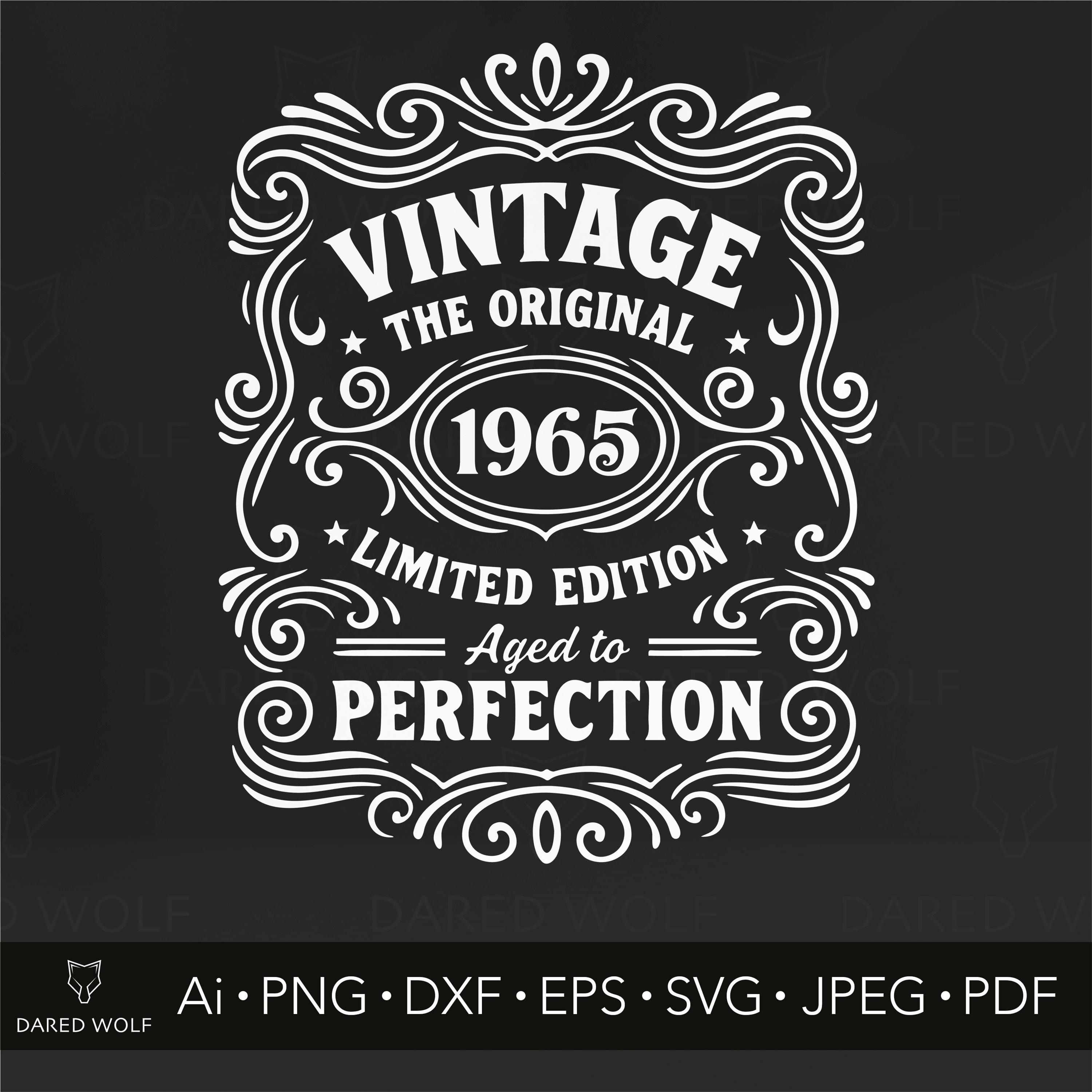 60th Birthday SVG | Vintage 1965 Shirt Design | Aged to Perfection SVG | 60th Birthday Gift Idea | 1965 Birthday SVG for Cricut