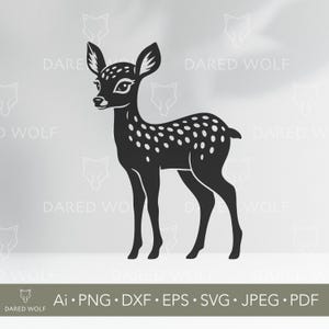 Baby Deer Silhouette Vector Art | Woodland Fawn SVG for Cricut and Silhouette | Forest Animal Digital File for Nature Vinyl Cutting