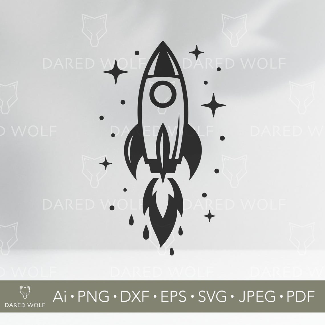 Rocket Ship Vector Art: Space Cut File for Cricut, Silhouette (digital ...