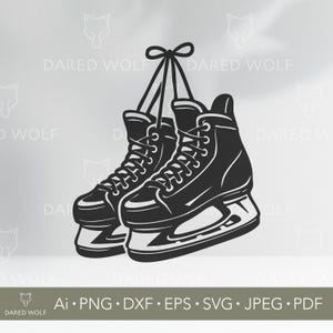 Ice Skates Vector Design | Winter Sports Hockey Skate Clipart for Cricut and Silhouette | Frozen Season Digital File for Vinyl Cutting