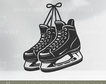 Ice Skates Vector Design | Winter Sports Hockey Skate Clipart for Cricut and Silhouette | Frozen Season Digital File for Vinyl Cutting