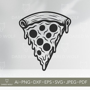 Cheesy Pizza Slice Vector Art: Food SVG, Cricut & Silhouette (Digital File)