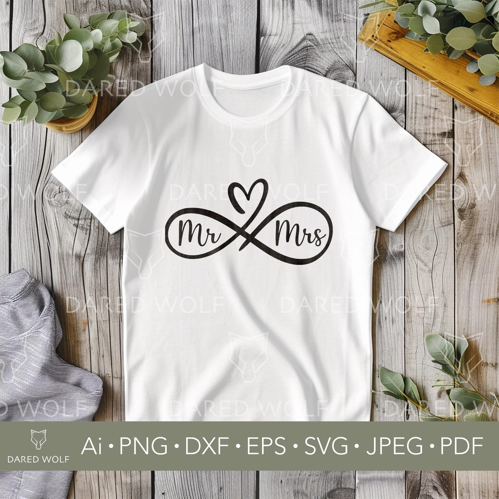 Mr and Mrs Infinity SVG | Wedding Love Symbol for Cricut & Laser Cut