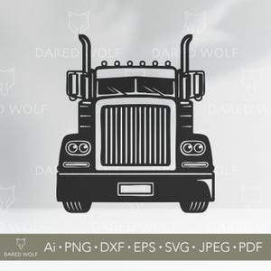 Semi Truck Vector Art | Big Rig SVG for Cricut and Silhouette | American Truck Digital File | Trucker Clipart Design for Vinyl Cutting