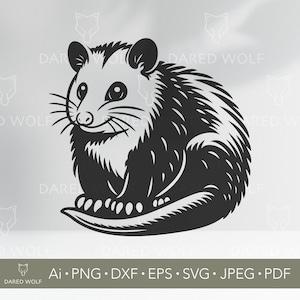 Opossum SVG Cut File | Cute Possum Vector for Cricut & Silhouette | Woodland Animal Digital Design | Wildlife Clipart for Vinyl Crafts