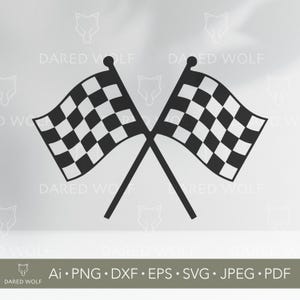 Checkered Racing Flaggen SVG: Motorsport Clipart für Cricut (Digitaler Download)