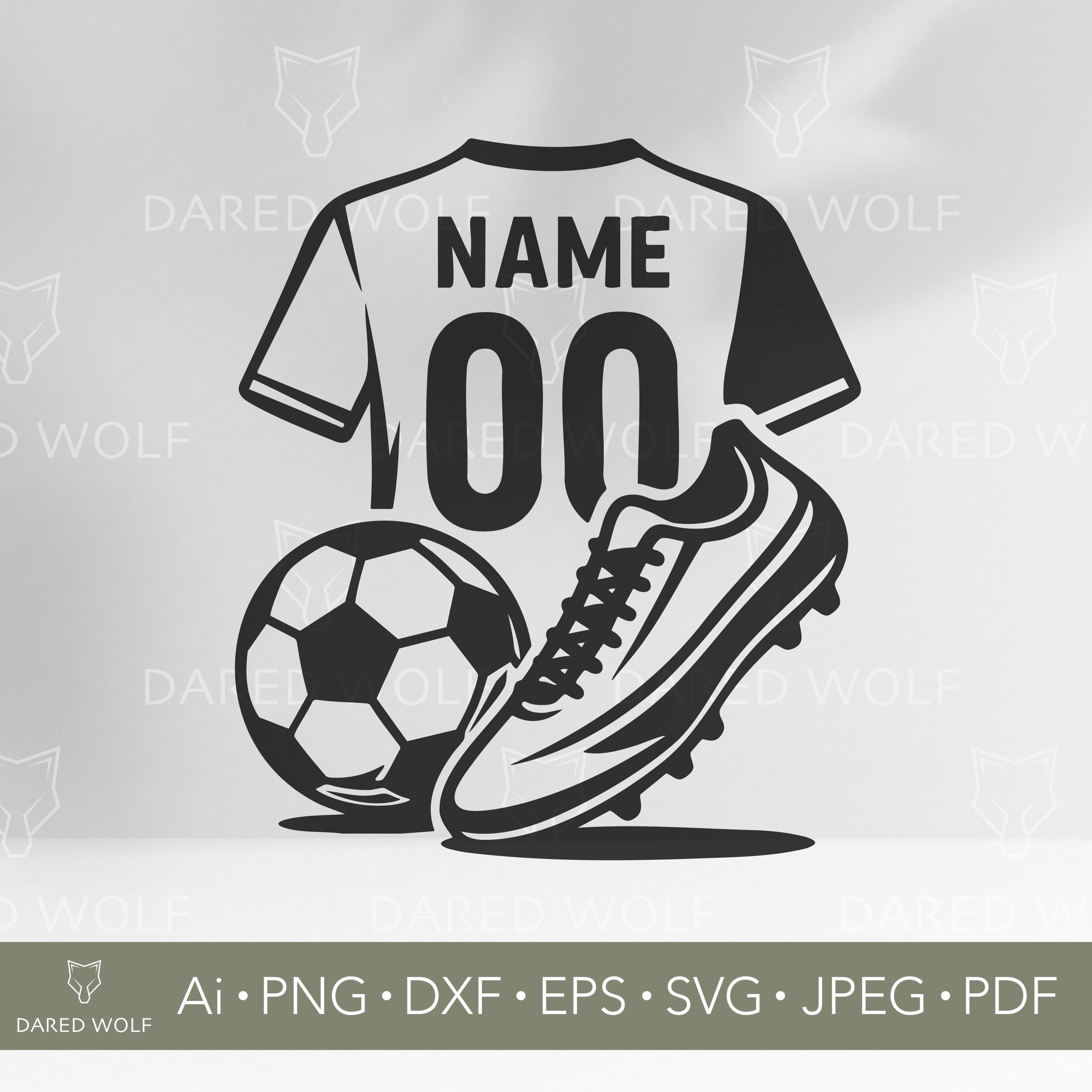 Soccer Player SVG - Custom Name Jersey Clipart - Football Shirt Vector for  Cricut \u0026 Sports Crafts, image size:3000x3000