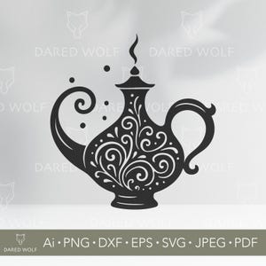 Genie Lamp SVG: Arabian Nights Vector Art for Cricut