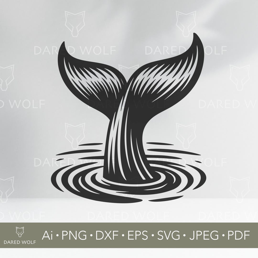 Whale Rib Vector Whale Tail Vector Art | Ocean SVG Design for Cricut and Silhouette ...