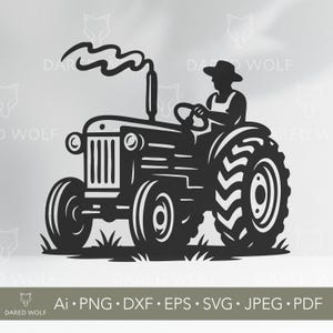 Vintage Tractor SVG: Rustic Farmhouse Decor, Cricut & Silhouette (Digital File)