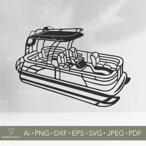 Pontoon Boat SVG: Nautical Vector Cut File for Cricut