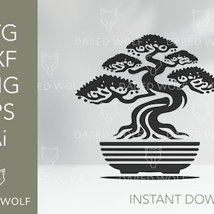 Bonsai Tree Vector Cut File | Bonsai Tree Clipart | Bonsai Tree Svg | Bonsai Svg | PNG Eps Svg Dxf Ai Cutting File Clipart Vector Digital