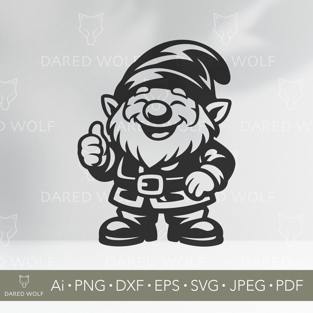 Gnome SVG - Cute Garden Gnome Clipart - Whimsical Dwarf Design for ...