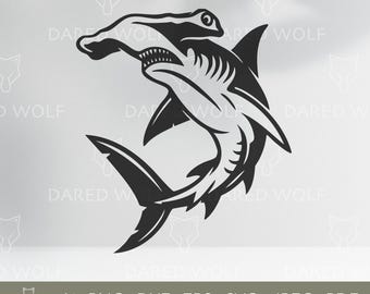 Hammerhead Shark SVG - Tribal Style Shark Clipart - Bold Ocean Vector for Cricut & Sea Crafts
