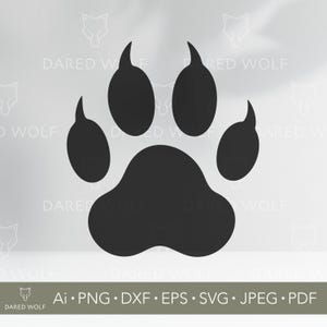 Animal Paw Print SVG | Wild Paw Vector Art for Cricut and Silhouette | Pet Digital File | Dog Cat Bear Track Design for Vinyl Cutting