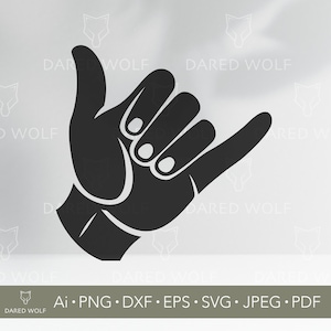 Shaka Hand SVG: Surf Hang Loose Clipart, Beach Symbol (Digital Download)