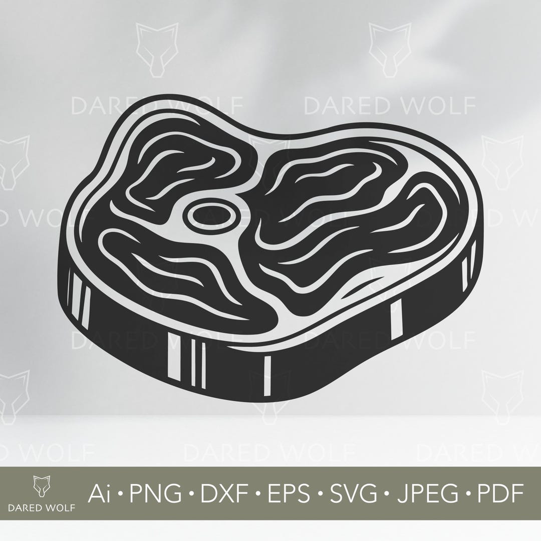 Ribeye Steak SVG Design | Beef Meat Cut Vector Clipart for Cricut ...