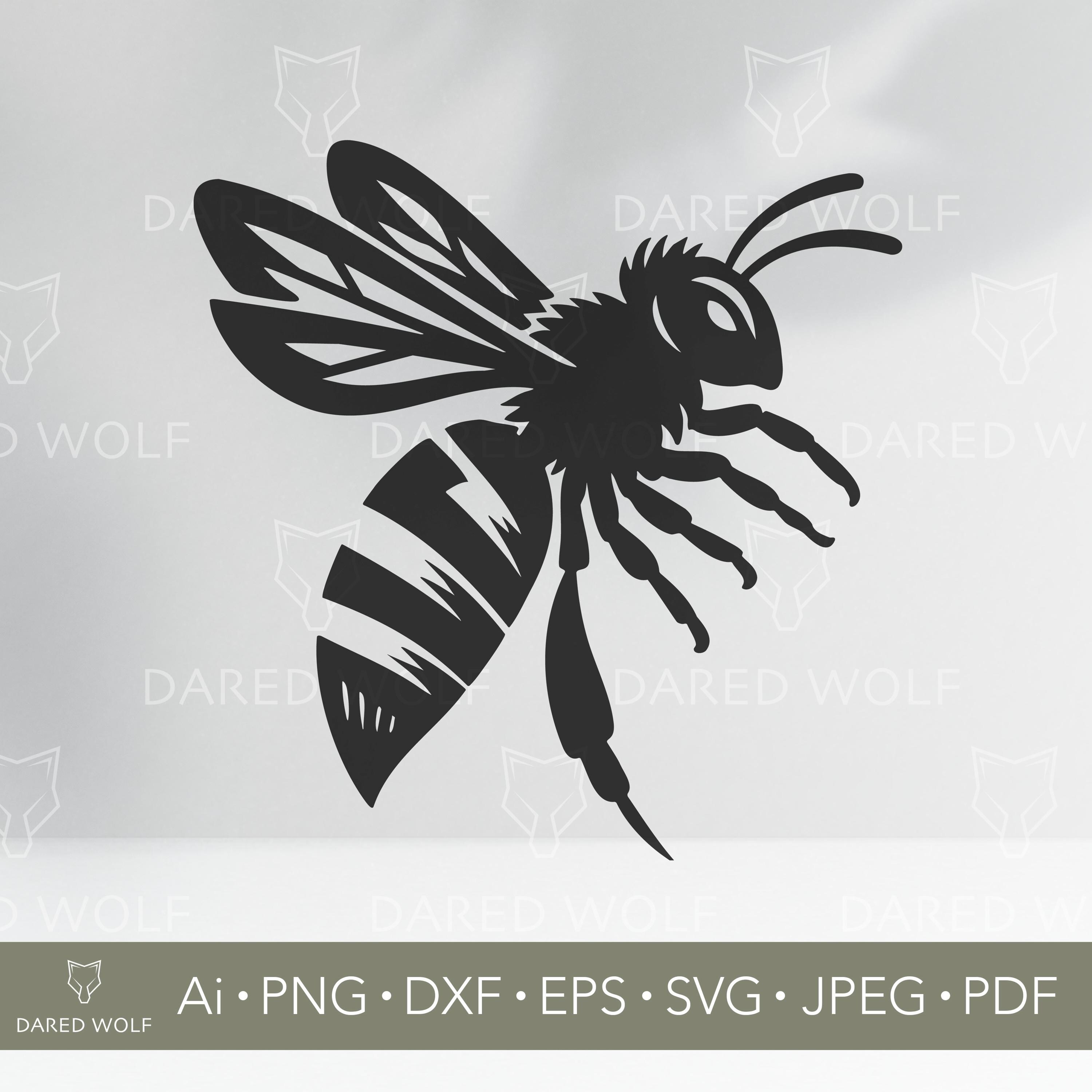 蜂マーク 蜂のシルエットSVG：クリカットとレーザーカット用の蜂のベクター