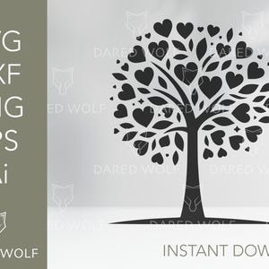 Heart Tree SVG: Valentine&#39;s Day Vector Art (Digital File)