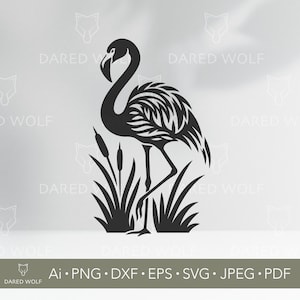 Flamingo - Tropical Bird Design - Exotic Wildlife Silhouette for Cricut & Laser Cutting
