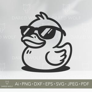 Cool Duck with Sunglasses Vector | Funny Duck SVG for Cricut and Silhouette | Summer Humor Digital File | Quirky Animal Design for Vinyl Cut