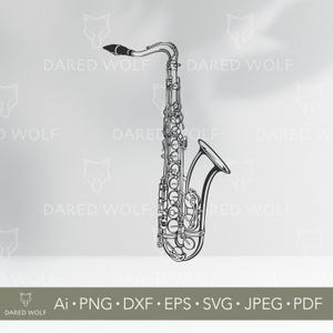Saxophone SVG: Jazz Instrument Vector Cut File for Cricut