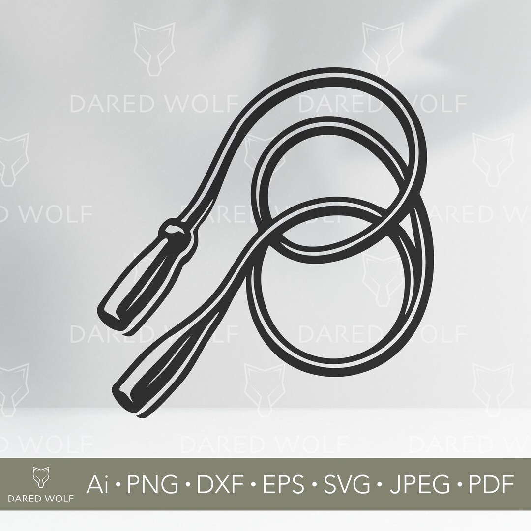 Jump Rope SVG - Skipping Rope Clipart - Bold Fitness Silhouette for Gym ...
